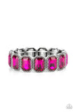 Paparazzi Accessories - Studded Smolder - Pink Bracelet