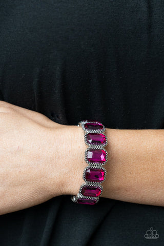 Paparazzi Accessories - Studded Smolder - Pink Bracelet