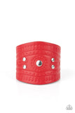 Paparazzi Accessories  - Orange County - Red Leather Bracelet