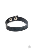 Paparazzi Accessories - Life is Tough - Black Leather Inspirational Bracelet