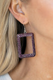 Paparazzi Accessories - World FRAME-ous - Purple Earring