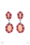 Paparazzi Accessories - Positively Pampered - Orange Clip-On Earring