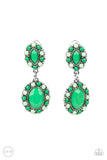 Paparazzi Accessories - Positively Pampered - Green Clip-On Earring