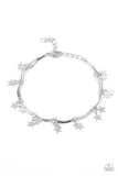 Paparazzi Accessories  - Little Miss Americana - Silver Necklace & Party in the USA Silver Bracelet (Complete Set)