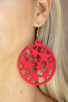 Paparazzi Accessories  - Cosmic Paradise - Red Wood 🪵 Earring