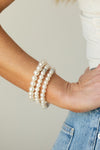 Paparazzi Accessories - Here Comes The Heiress - White Bracelet