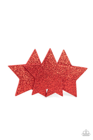 Paparazzi Accessories  - Happy Birthday, America - Red Hair Clip ✨️