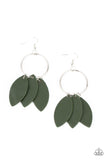 Paparazzi Accessories  - Leafy Laguna - Green Earring