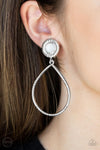 Paparazzi Accessories  - Fairytale Finish - White Clip-on Earring