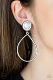 Paparazzi Accessories  - Fairytale Finish - White Clip-on Earring