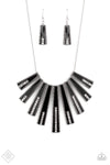 Paparazzi Accessories: FAN-tastically Deco - Black Fashion Fix Necklace