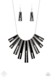 Paparazzi Accessories: FAN-tastically Deco - Black Fashion Fix Necklace