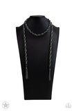 Paparazzi Accessories - SCARFed for Attention - Gunmetal Necklace (Blockbuster)