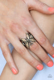 Paparazzi Accessories  - Blinged Out Butterfly - Brass Ring