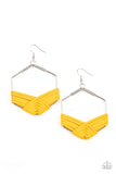 Paparazzi Accessories  - Suede Solstice - Yellow Earring