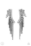 Paparazzi Accessories - Thunderstruck Sparkle - Black Ear Crawler Earring