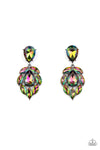 Paparazzi Accessories - Galactic Go-Getter Multi (Oil Spill) Earrings