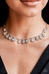Paparazzi Accessories - Princess Prominence White Choker - November 2021 Life of the Party - November 2021 Life of the Party