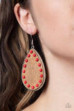 Paparazzi Accessories  - Rustic Refuge - Red Earring