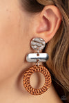 Paparazzi Accessories = Woven Whimsicality - Brown Earring