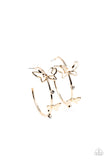 Paparazzi Accessories - Full Out Flutter - Gold Hoop Earring