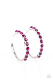 Paparazzi Accessories  - Photo Finish - Pink Hoop Bling Earring