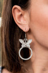 Paparazzi Accessories - Paradise Found White Butterfly Earring - November 2021 Life of the Party