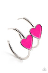 Paparazzi Accessories  - Kiss Up - Pink Heart Earring