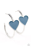 Kiss Up - Blue Heart Hoop Earring - 💙 Paparazzi Accessories