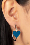 Kiss Up - Blue Heart Hoop Earring - 💙 Paparazzi Accessories