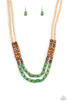 Paparazzi Accessories  - Bermuda Bellhop - Green Necklace