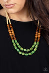 Paparazzi Accessories  - Bermuda Bellhop - Green Necklace