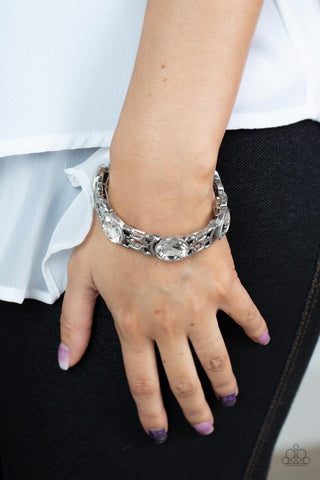 Paparazzi Accessories - Devoted to Drama - White Stretchy Bracelet