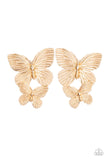 Paparazzi Accessories  - Blushing Butterflies - Gold Earring