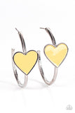 Paparazzi Accessories  - Kiss Up - Yellow Heart Earring