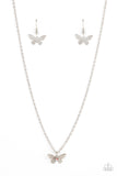 Paparazzi Accessories - Flutter Love - Pink Butterfly Necklace