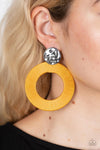 Paparazzi Accessories  - Strategically Sassy - Yellow Earring