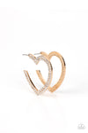 Paparazzi Accessories  - AMORE to Love - Gold Heart Earring