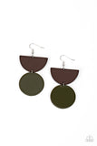 Paparazzi Accessories - Beach Bistro - Green Wood/Acrylic Earring