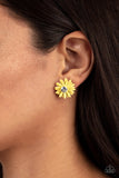 Paparazzi Accessories  - Sunshiny DAIS-y - Yellow Earring