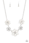 Paparazzi Accessories  - Fiercely Flowering White Necklace