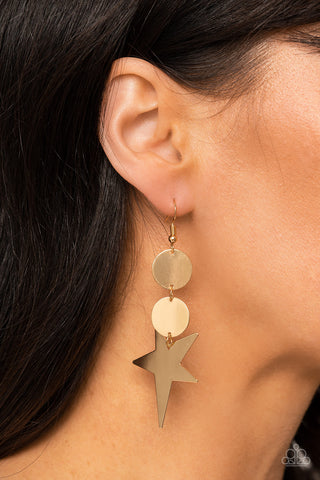 Paparazzi Accessories - Star Bizarre - Gold Earring