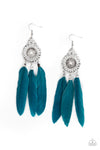 Paparazzi Accessories  - Pretty in PLUMES - Blue Earring