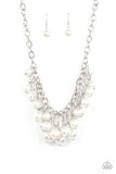 Paparazzi Powerhouse Pose - White - Necklace & Earrings - Life of the Party Exclusive February 2022