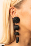 Paparazzi Accessories  - Twine Tango - Black Earring