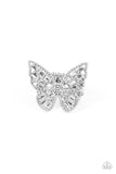 Paparazzi Accessories  - Bright-Eyed Butterfly - White Ring