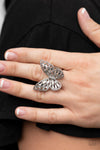 Paparazzi Accessories  - Bright-Eyed Butterfly - White Ring