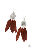 Paparazzi Accessories - Pretty in PLUMES - Brown Feather Earring