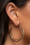 Paparazzi Accessories  - Love Goes Around - Gold Heart Hoop Earring