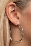 Paparazzi Accessories  - Love Goes Around - Silver Heart Hoop Earring